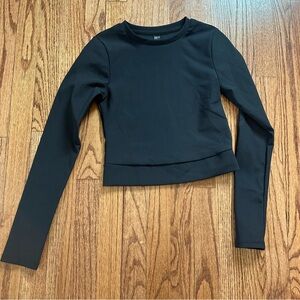 KYODAN Ribbed Black Long Sleeve Crop Top